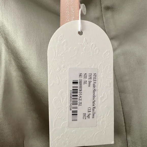 Meshki Satin Formal Dress in Sage - Picture 4 of 7